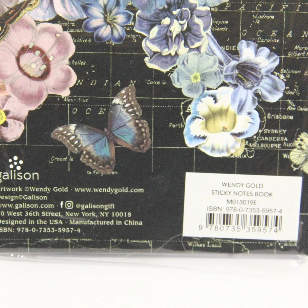 Galison Sticky Note Set NEW Stationery Gift Butterflies Colorful Flowers